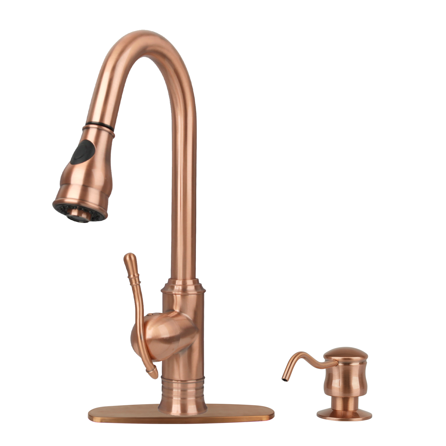 Copper Pull Out Kitchen Faucet Single Level Solid Brass Kitchen Sink   4cc218af54 